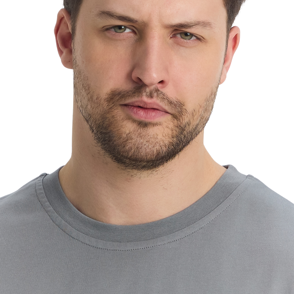 Premium Basic Unisex Açık Gri Oversize Tişört - Görsel 4