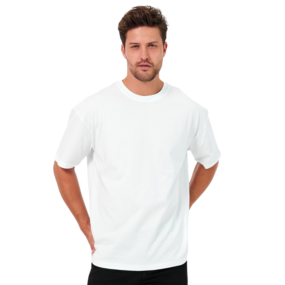 Premium Basic Unisex Beyaz Oversize Tişört - Görsel 2