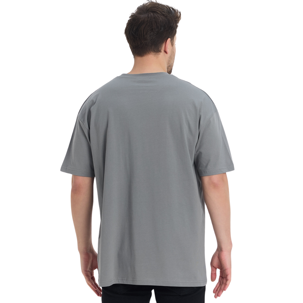 Premium Basic Unisex Açık Gri Oversize Tişört - Görsel 6