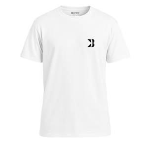 Bustinow Minimal Logolu Premium Unisex Oversize Beyaz Tişört