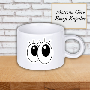 Şaşkın Emoji Kupa Bardak - Mottona Özel Kupa Bardak