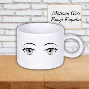 Gizemli Bakış Emoji Kupa Bardak - Mottona Özel Kupa Bardak
