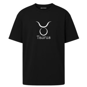 Taurus - Boğa Burcu Astroloji Oversize Siyah Tişört