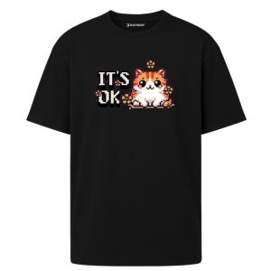 It’s OK Tasarım Premium Oversize Kadın Siyah Tişört