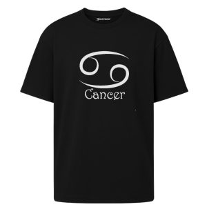 Cancer - Yengeç Burcu Astroloji Oversize Siyah Tişört