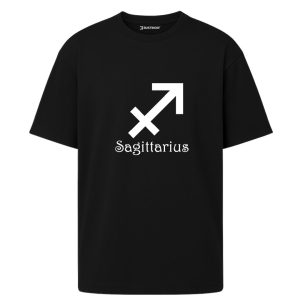 Sagittarius - Yay Burcu Astroloji Oversize Siyah Tişört