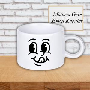 Sevimli Emoji Bardak - Mottona Özel Kupa Bardak