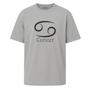 Cancer - Yengeç  Burcu Astroloji Oversize Açık Gri Tshirt