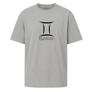 Gemini - İkizler Burcu Astroloji Oversize Açık Gri Tshirt