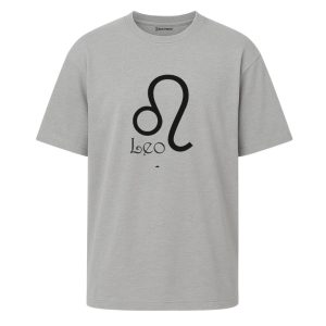 Leo - Aslan Burcu Astroloji Oversize Açık Gri Tshirt