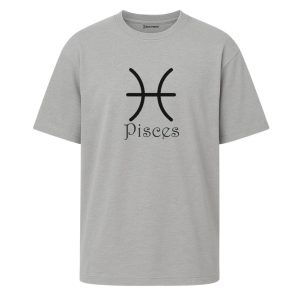 Pisces - Balık Burcu Astroloji Oversize Açık Gri Tshirt