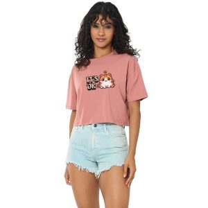 It’s OK Tasarım Premium Crop Tişört – Pembe