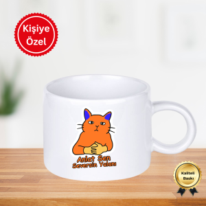 anlat sen seversin yalanı esprili baskılı kişiye özel 150 ml porselen kahve fincanı