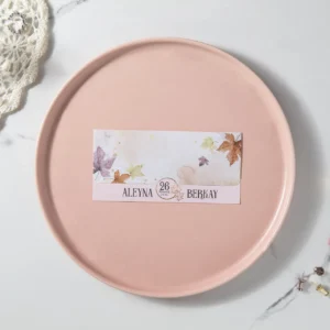 BST-7147 Sonbahar Esintili ve Suluboya Desenli Modern Davetiye